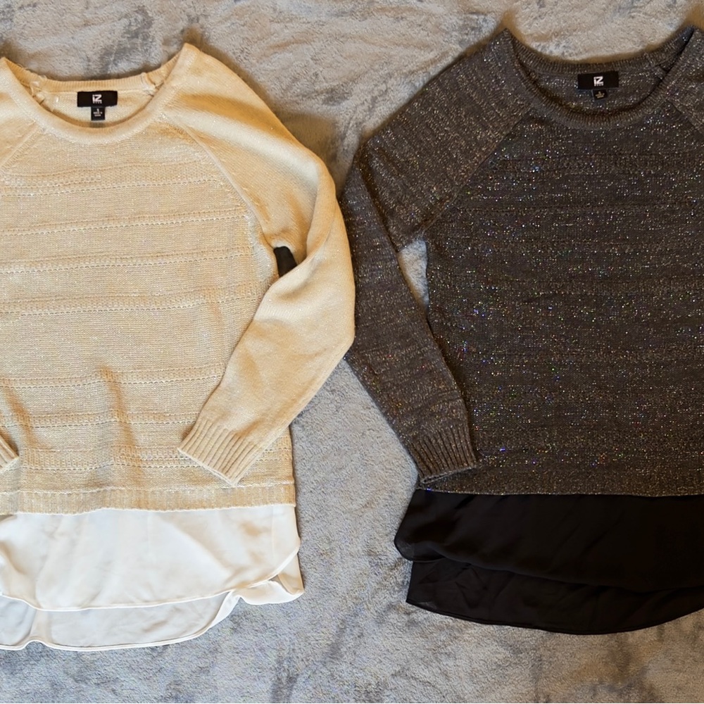 Women's Sweater Set - Cream and Gray